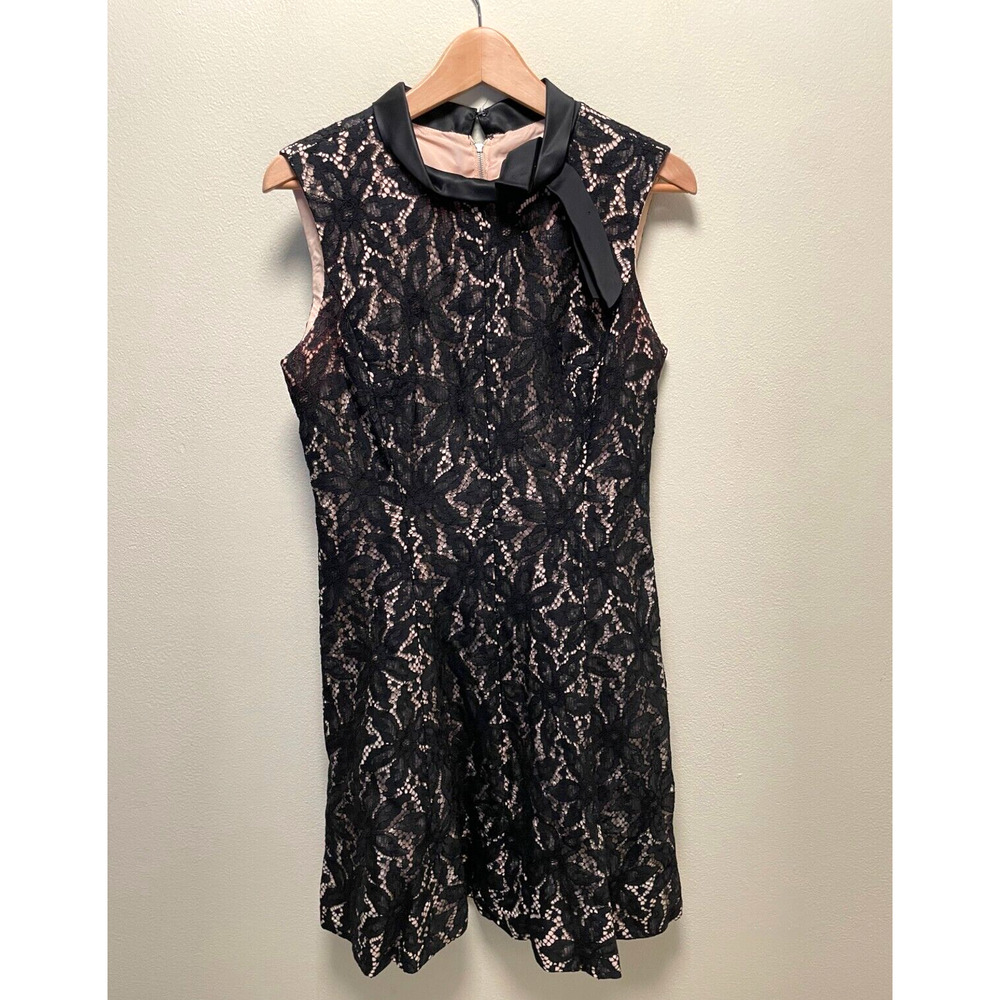 Vintage Womens Dress Size 10 Black Floral Lace Whimsigoth Romantic Formal 60s